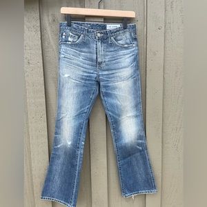 AG high-rise slim flare crop jeans